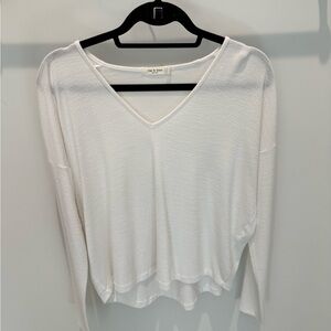 rag & bone White Long Sleeve V-Neck Top